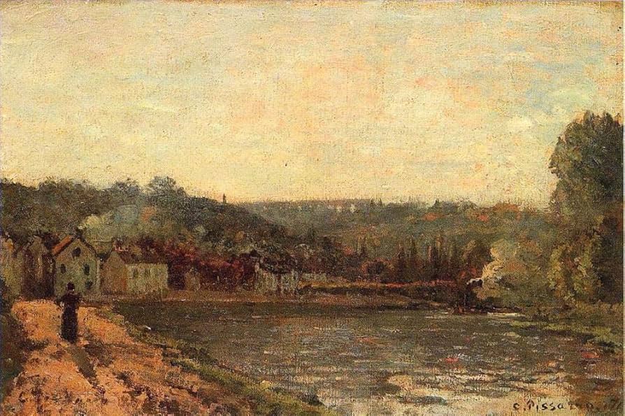 Amazon.co.jp: 20 絵画 1871 年のブージヴァルのセーヌ川の岸辺